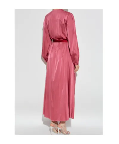 Silk-Blend V-Neck Maxi Dress