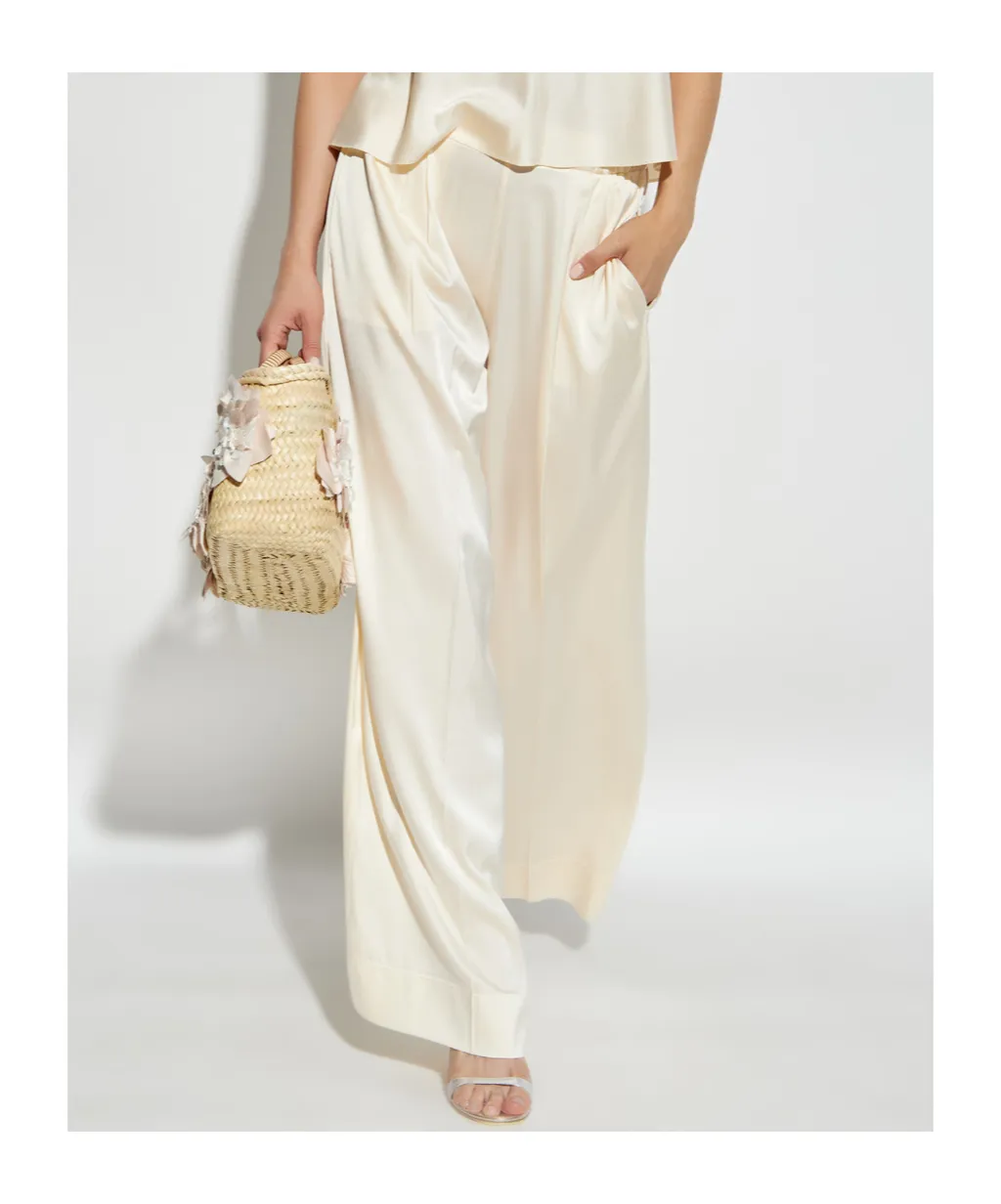Pleated Straight-Leg Trousers