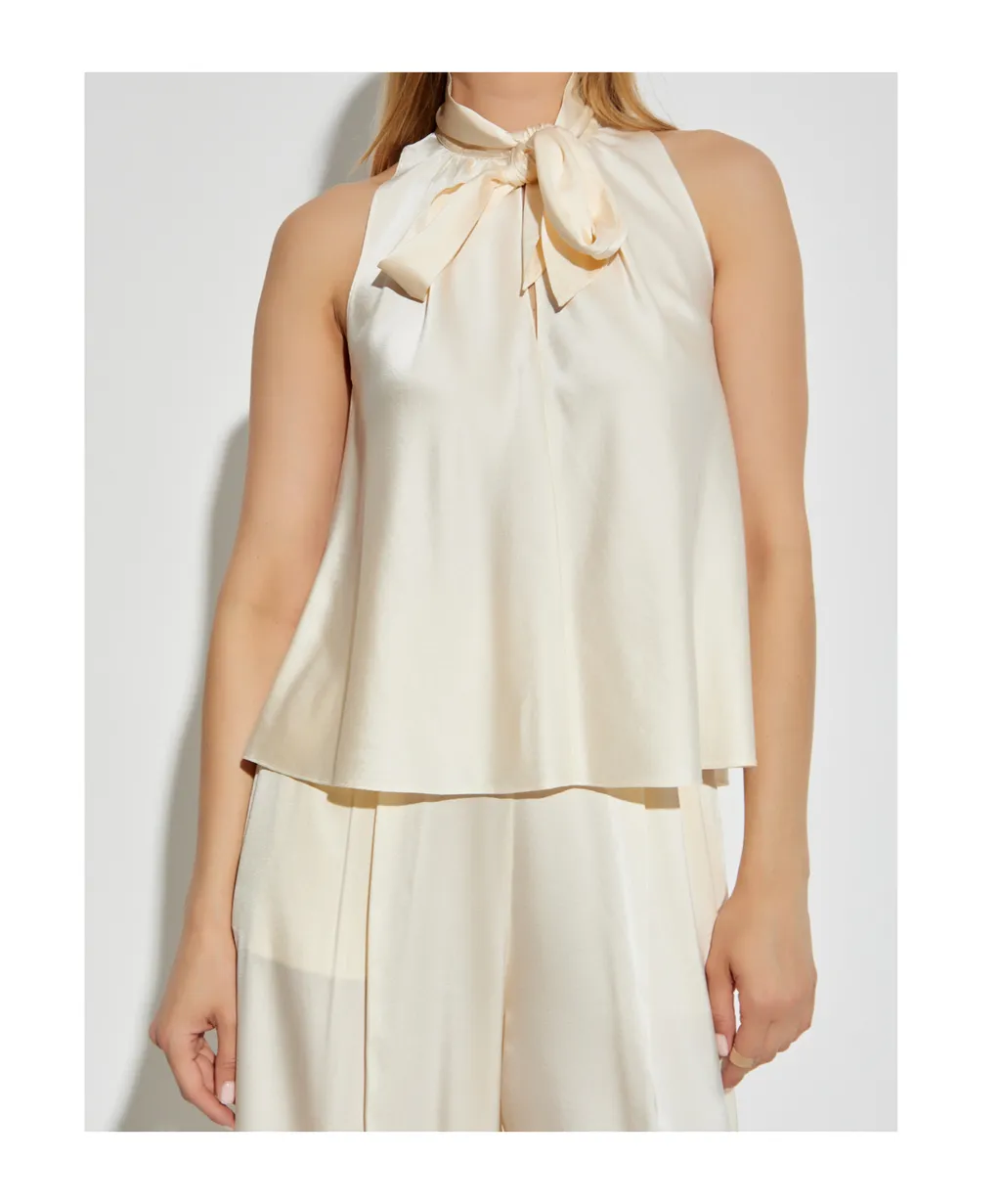 Tie-Neck Sleeveless Top