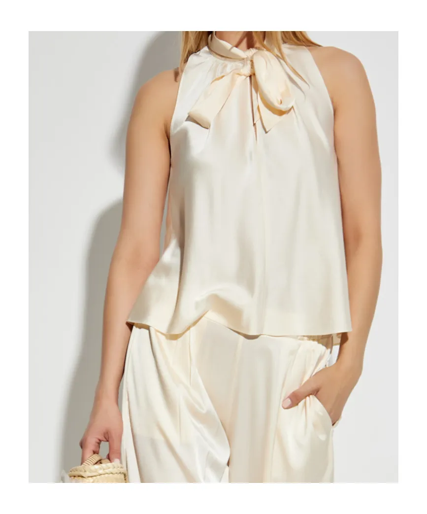 Tie-Neck Sleeveless Top