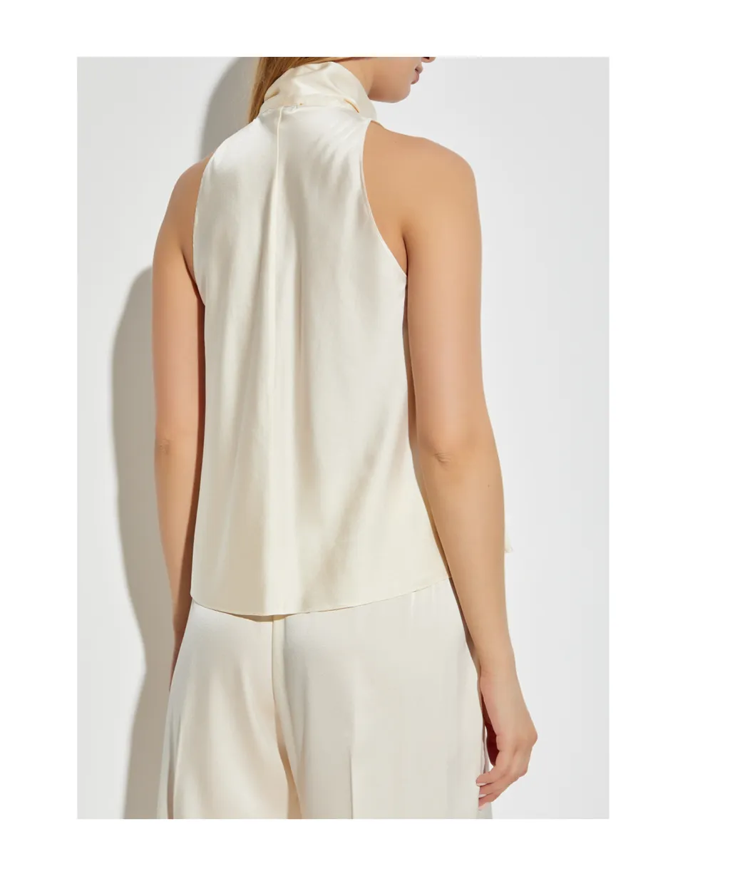 Tie-Neck Sleeveless Top