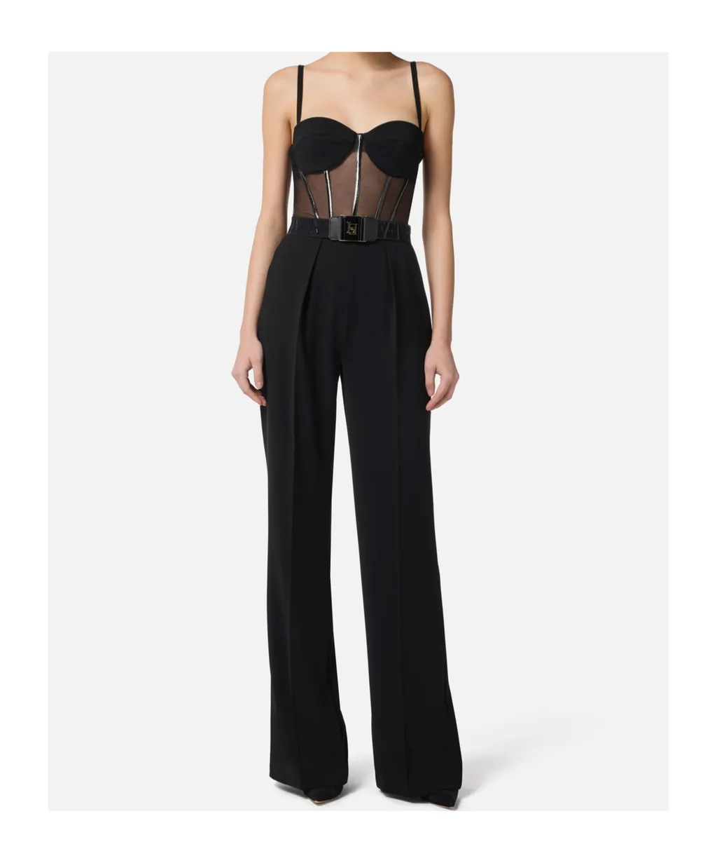 Bustier Mesh Jumpsuit