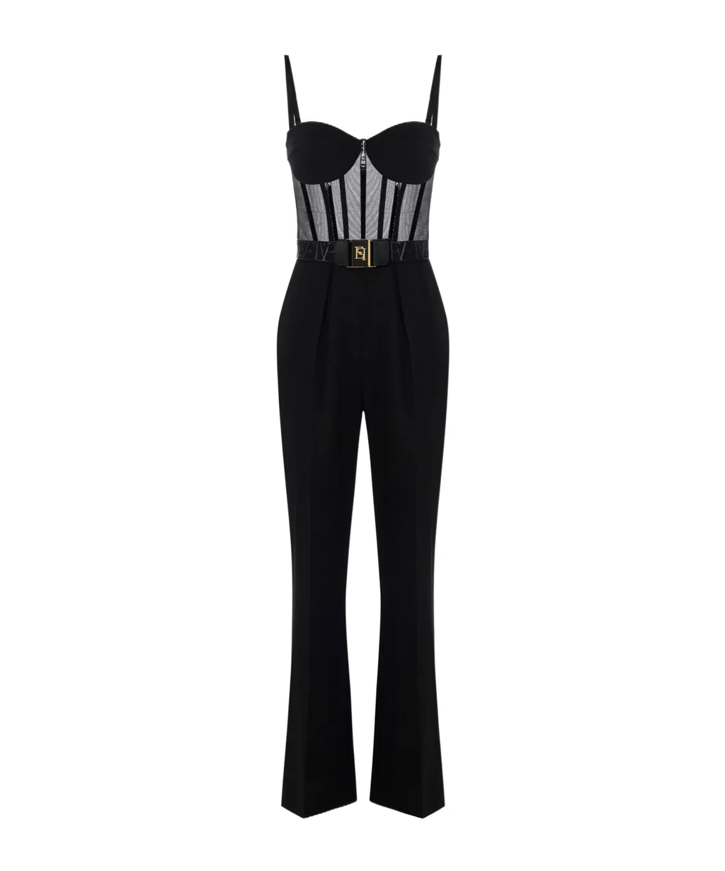 Bustier Mesh Jumpsuit
