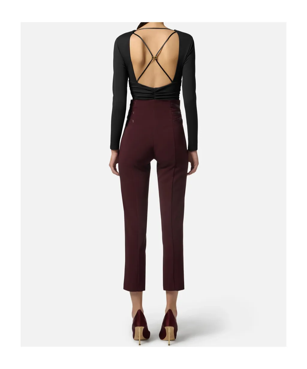 Elisabetta Franchi Draped CrÊPe Jersey Bodysuit