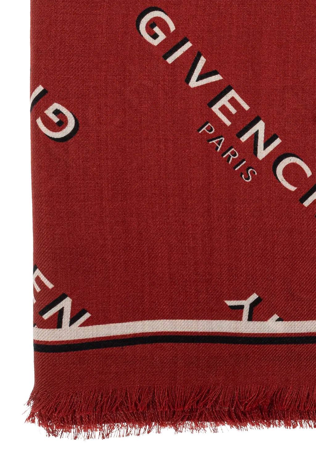 Givenchy Logo Monogram Frayed-Edge Scarf