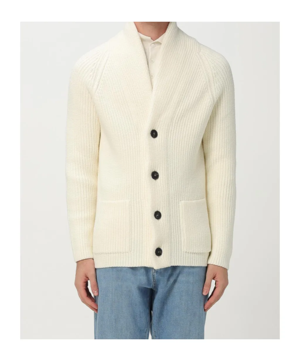 Shawl-Collar Button Cardigan