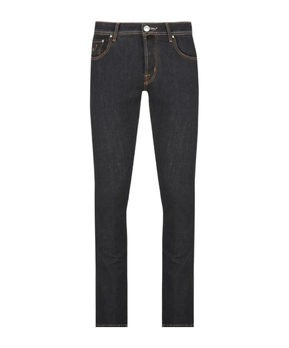 Five-Pocket Contrast-Stitch Jeans