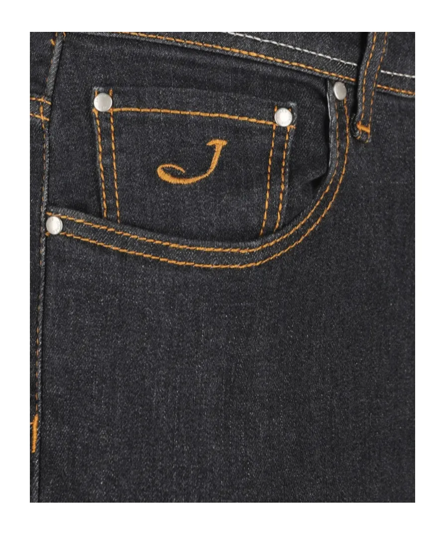 Five-Pocket Contrast-Stitch Jeans