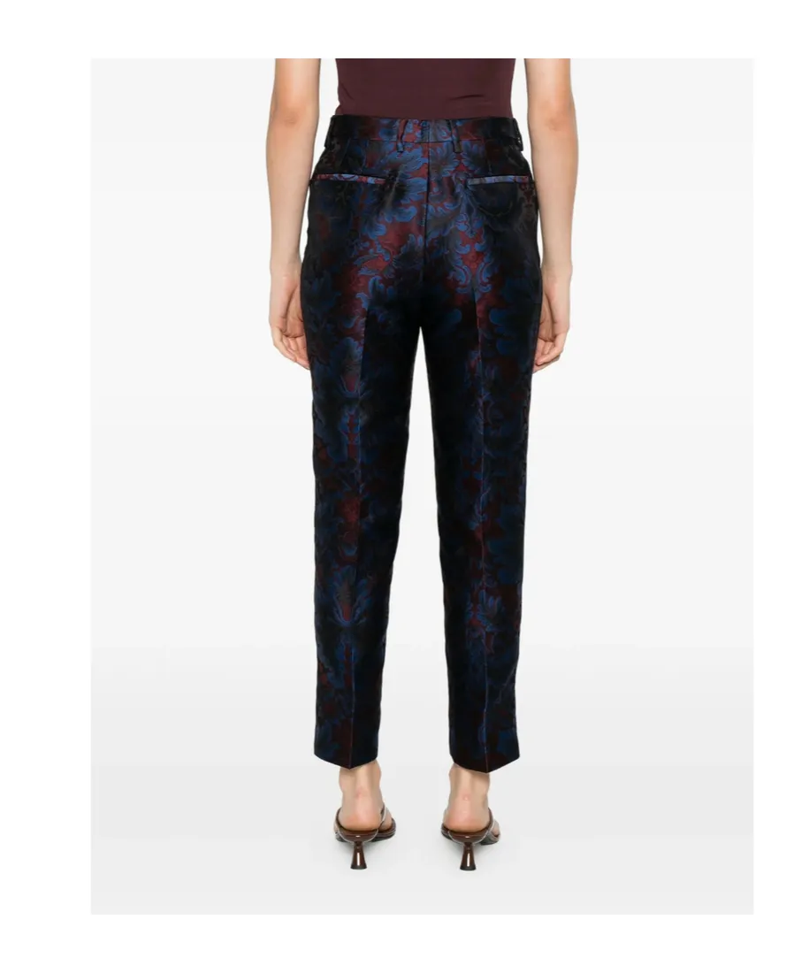 Silk-Blend Jacquard Cigarette Trousers