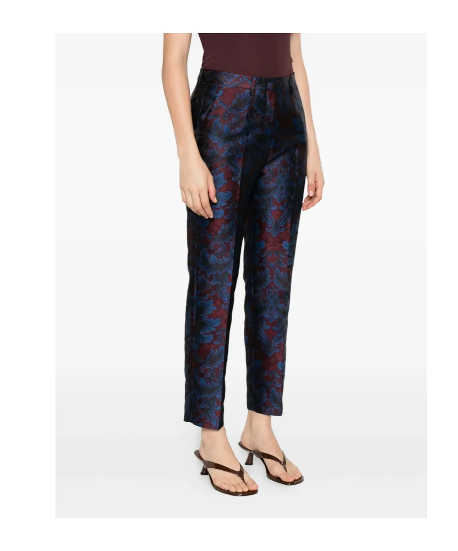 Silk-Blend Jacquard Cigarette Trousers