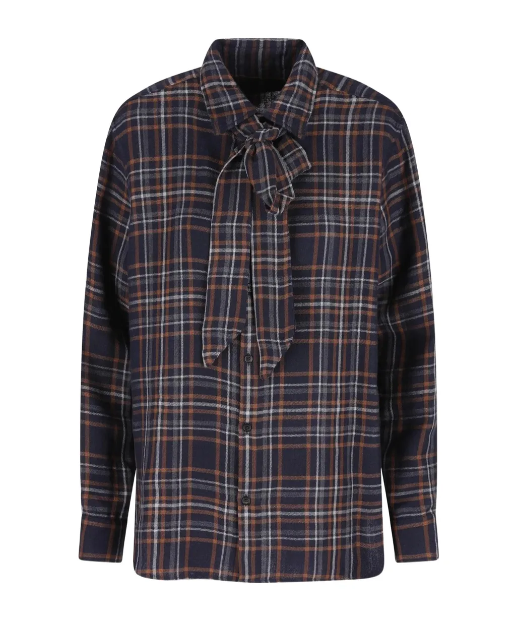 Saint Laurent Cassandre Tartan Button-Up Shirt