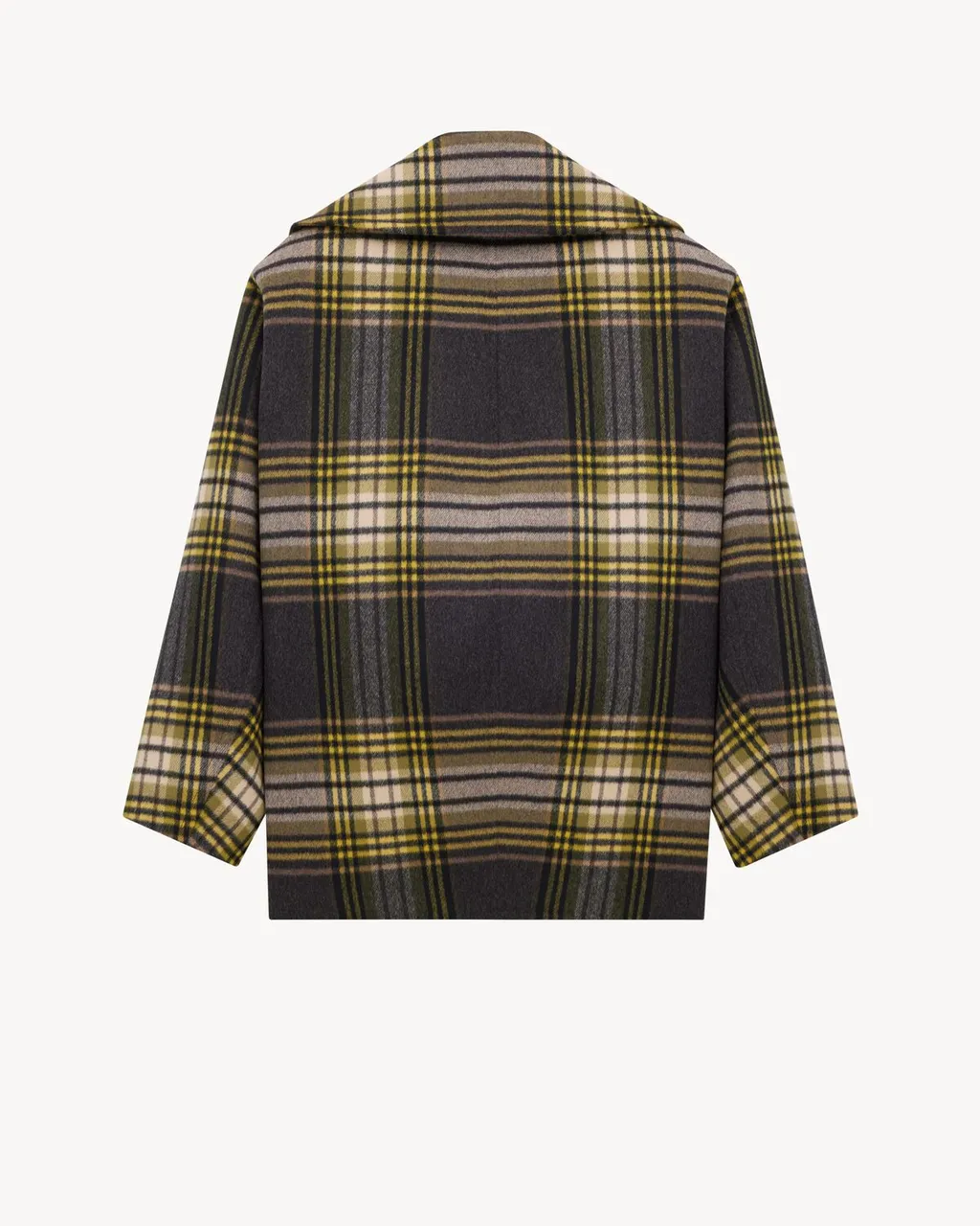 Saint Laurent Tartan Double-Breasted Coat