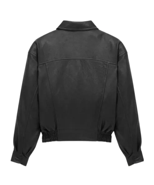 Bomber Jacket In Bubbled Lambskin