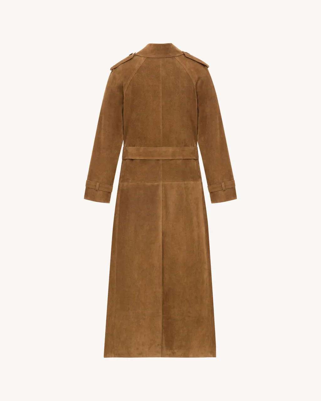 Double-Breasted Suede Long Coat