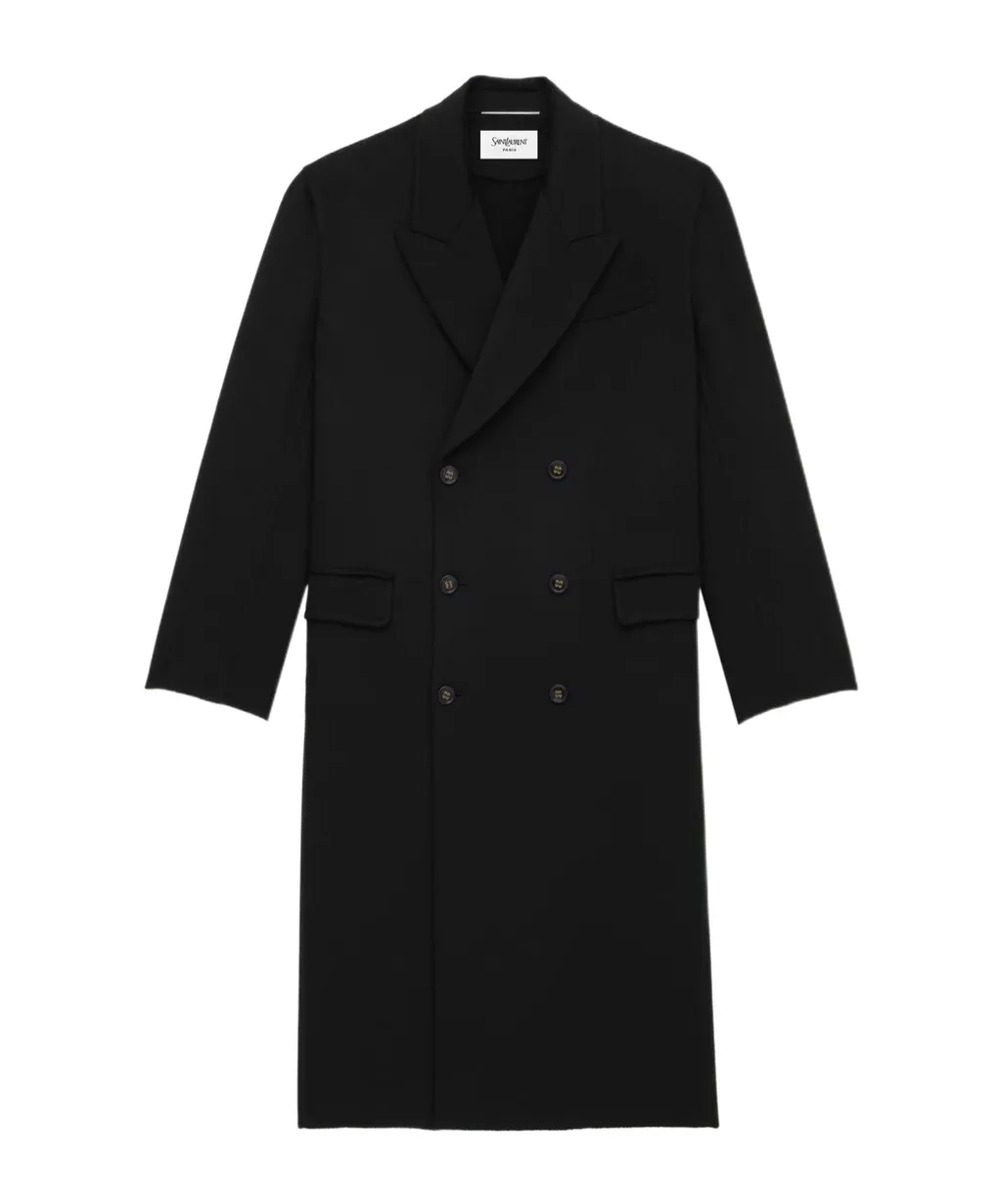 Saint Laurent Double-Breasted Long Coat