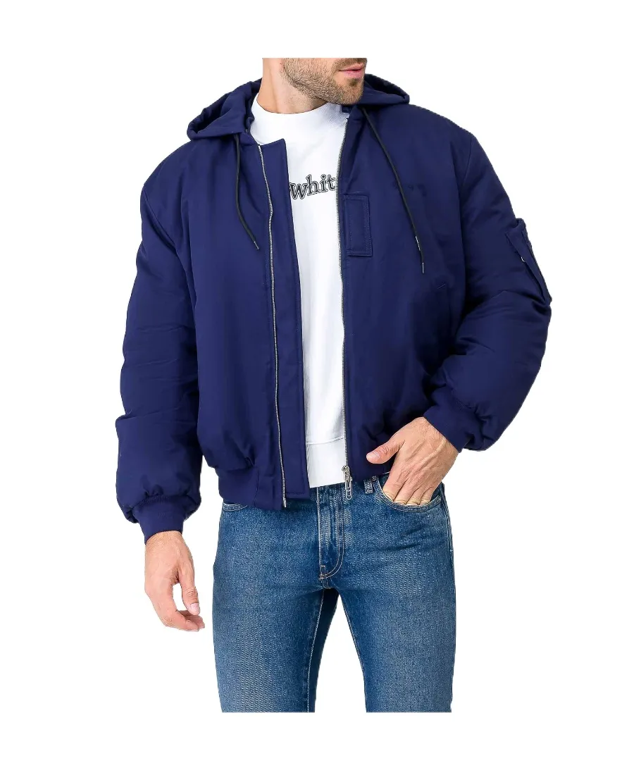 Embroidered Logo Hooded Jacket