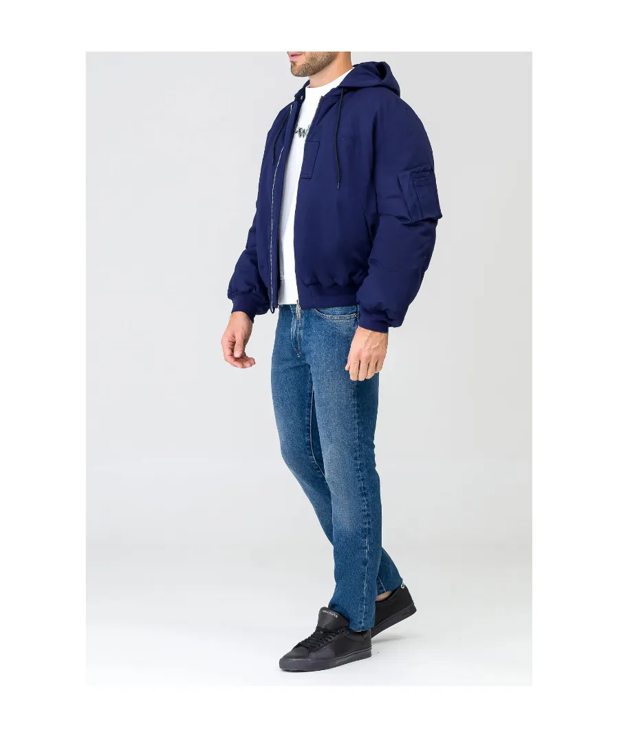 Embroidered Logo Hooded Jacket