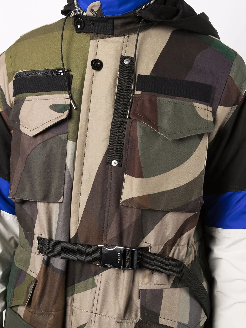 Camouflage-Print Hooded Coat