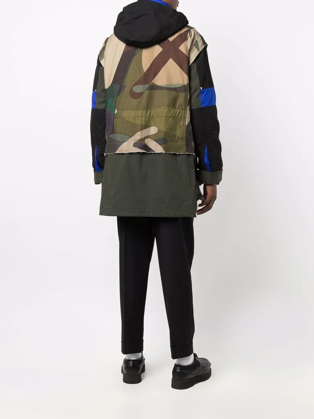 Camouflage-Print Hooded Coat