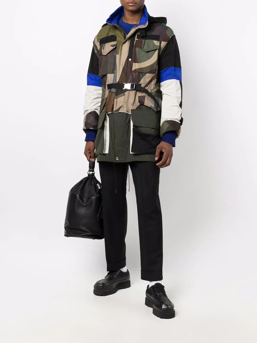Camouflage-Print Hooded Coat