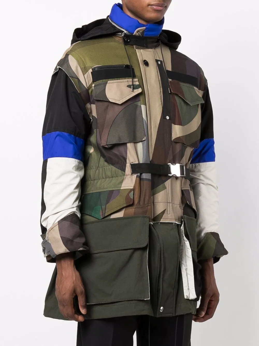 Camouflage-Print Hooded Coat