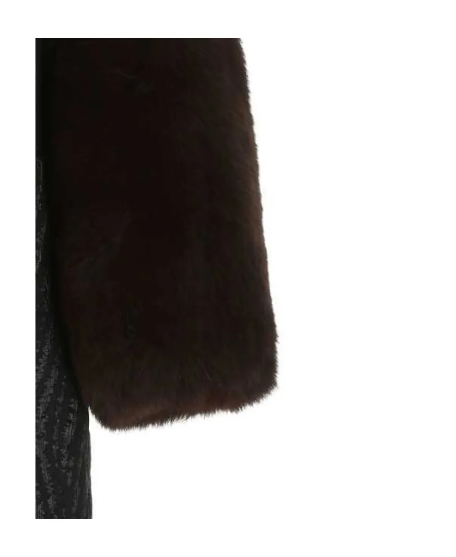 Saint Laurent Fur Sleeve Detail Dress