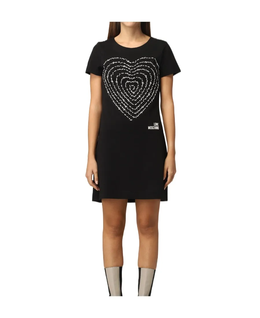 3D Heart Cotton-Jersey Dress