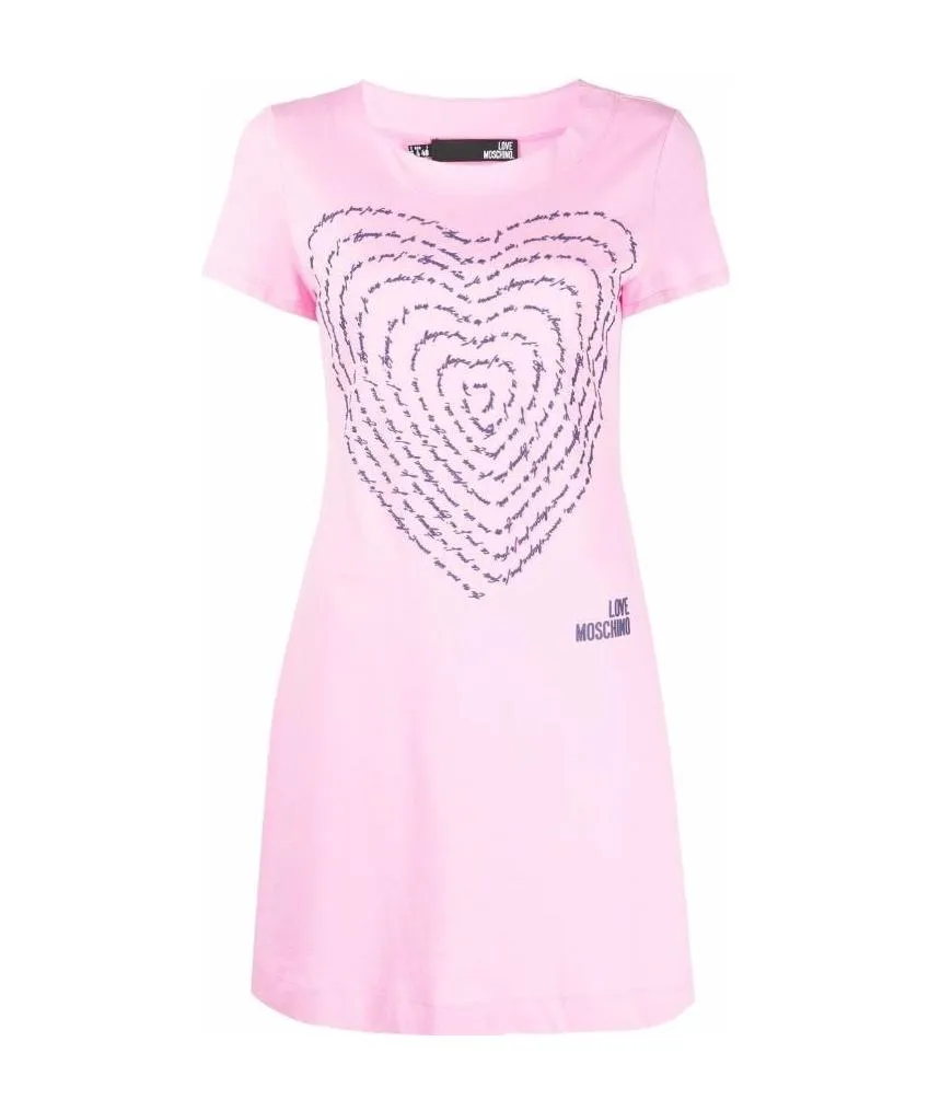 3D-Heart Jersey T-Shirt Dress