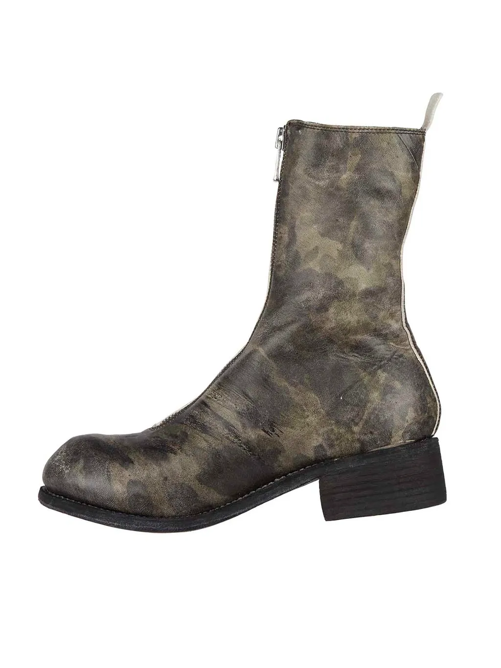 Pattern Front Zipper Boots