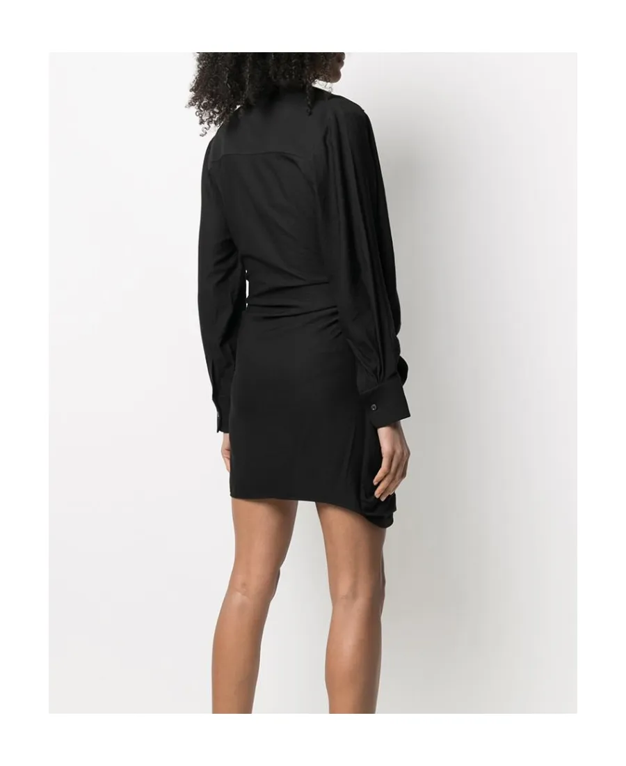 Jacquemus Bahia V-Neck Draped Mini Dress