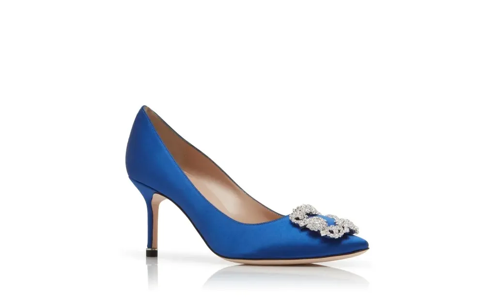 Satin Jewelry Buckle High Heels