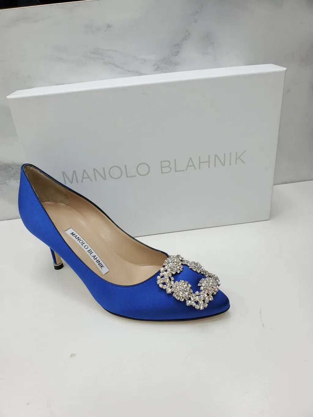 Satin Jewelry Buckle High Heels