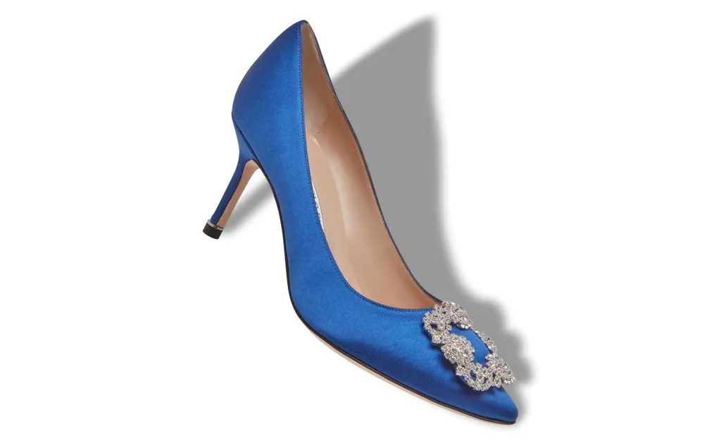 Satin Jewelry Buckle High Heels