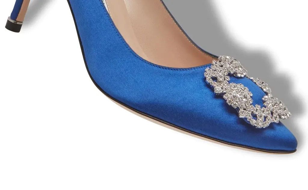 Satin Jewelry Buckle High Heels
