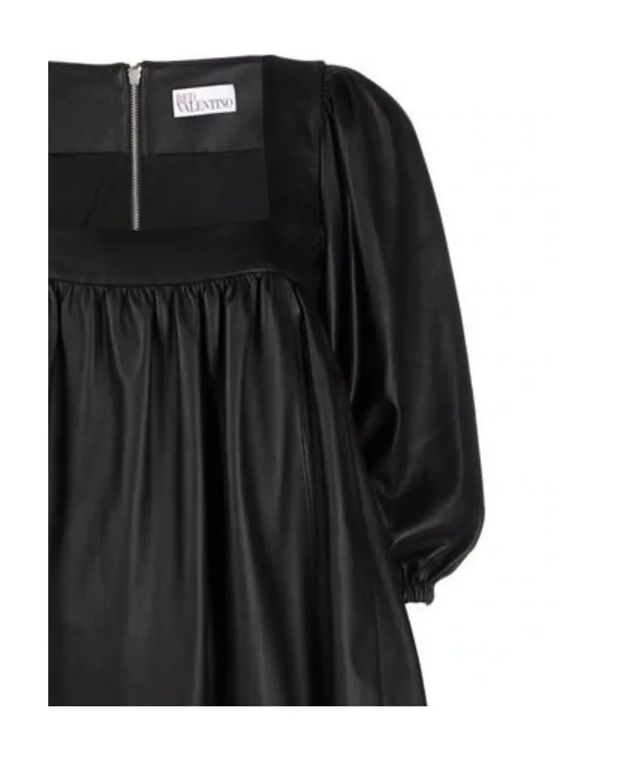 Long-Sleeved Wide-Necked Dress