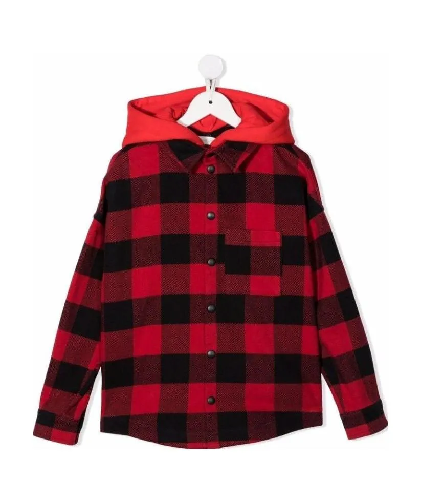 Palm Angels Kids Logo Print Hooded Overshirt