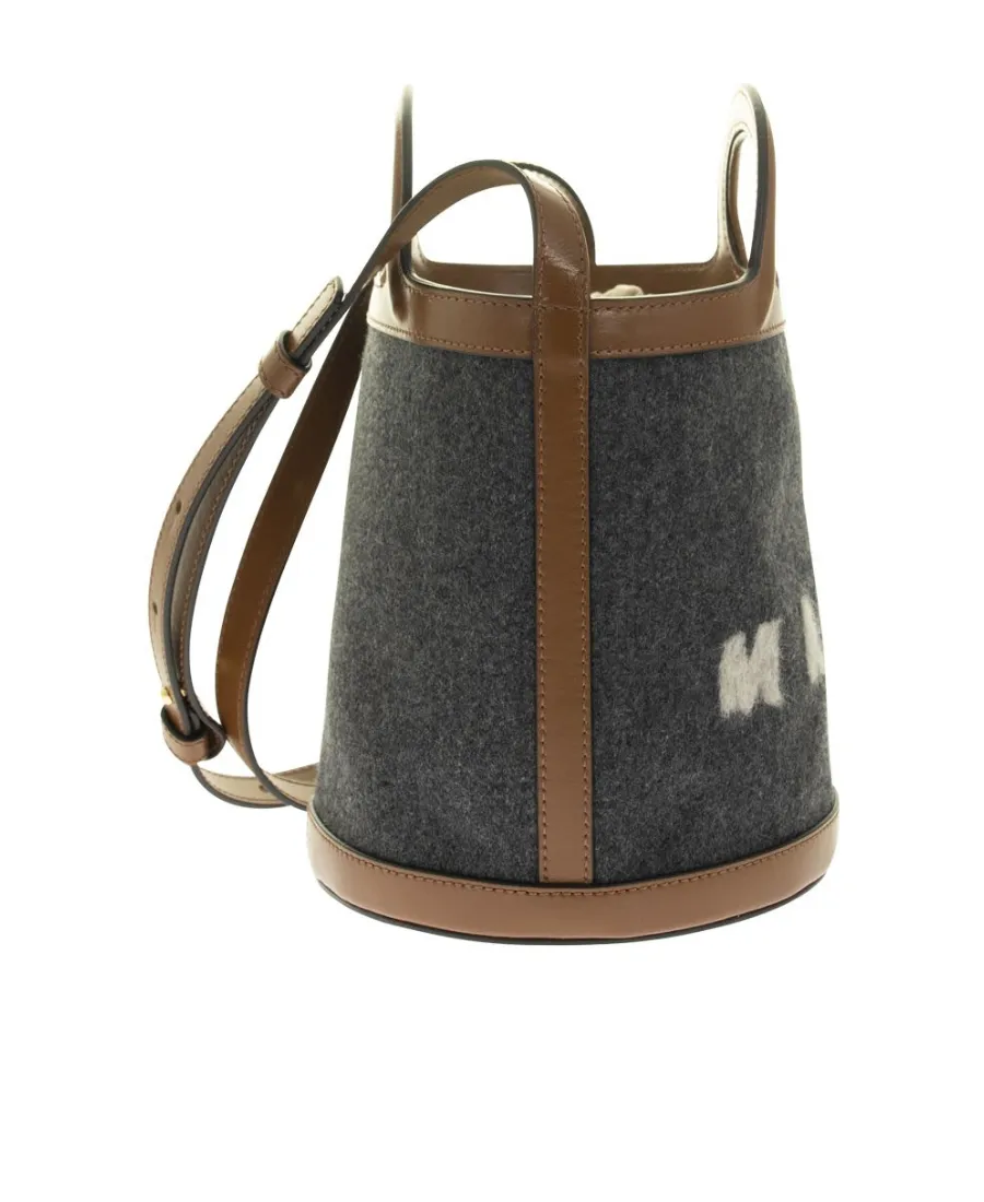 Tropicalia Mini Bucket Bag In Felt And Leather