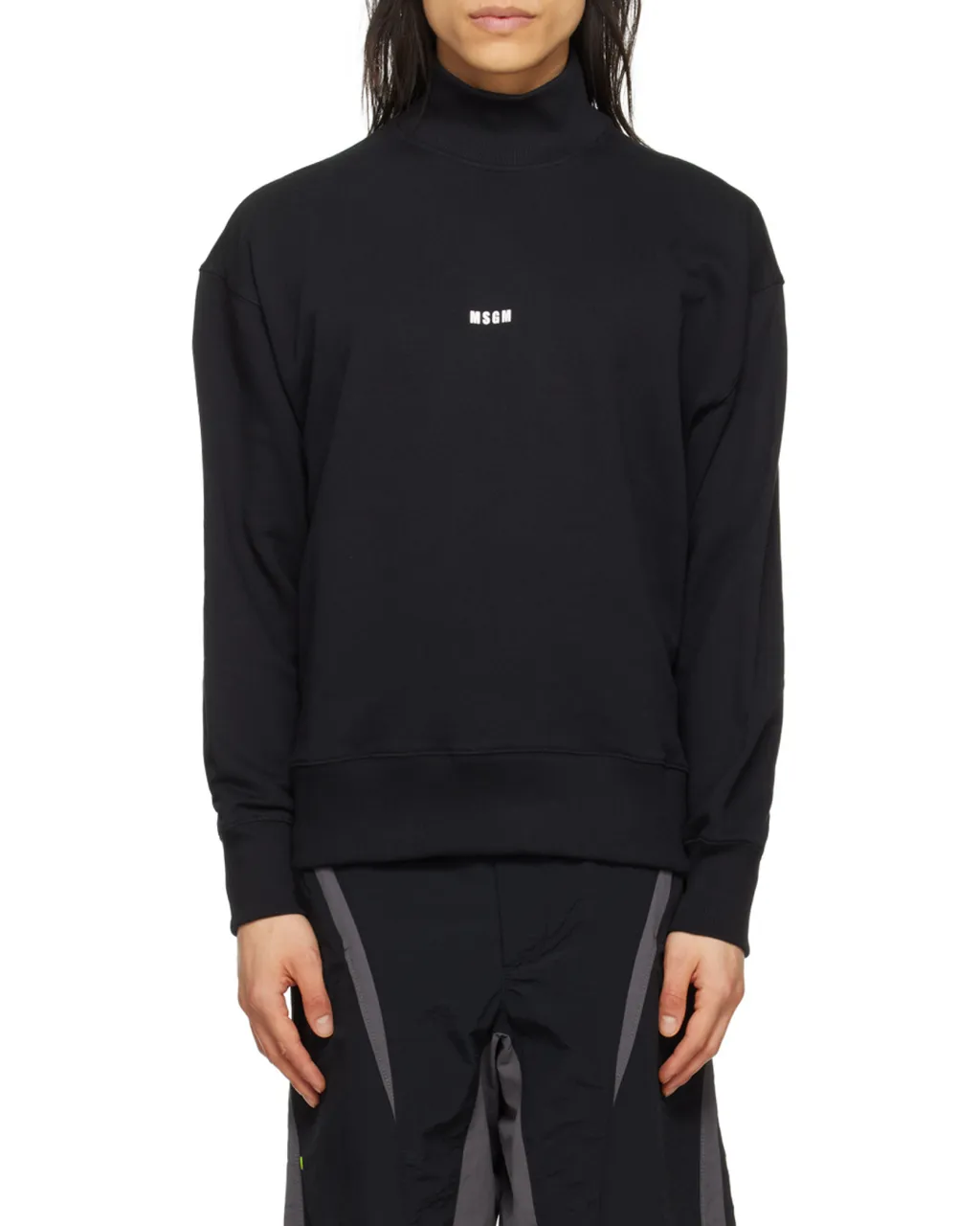 Msgm Logo Printed High Neck Sweatshirt