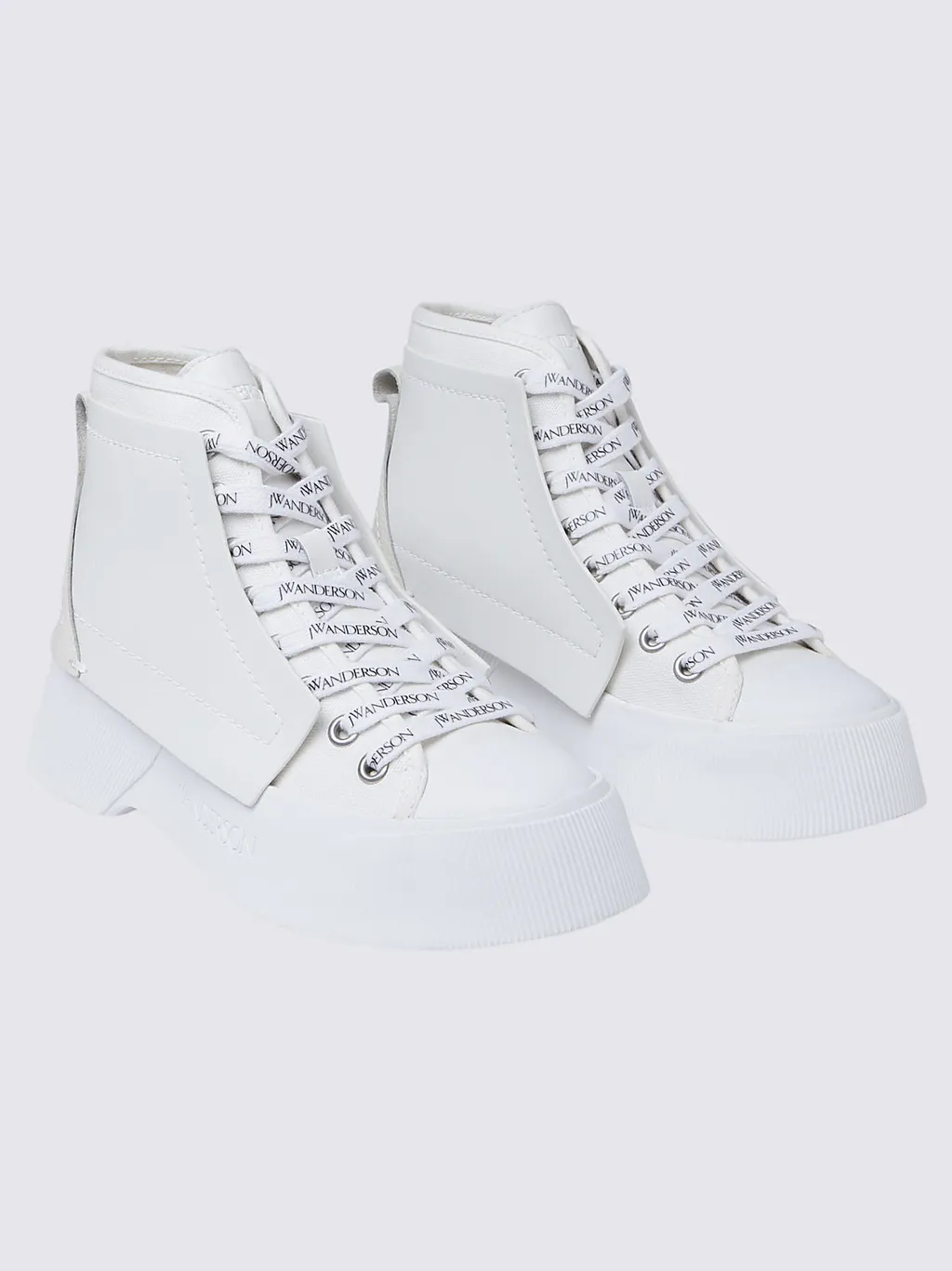 Leather And Canvas High-Top Sneakers