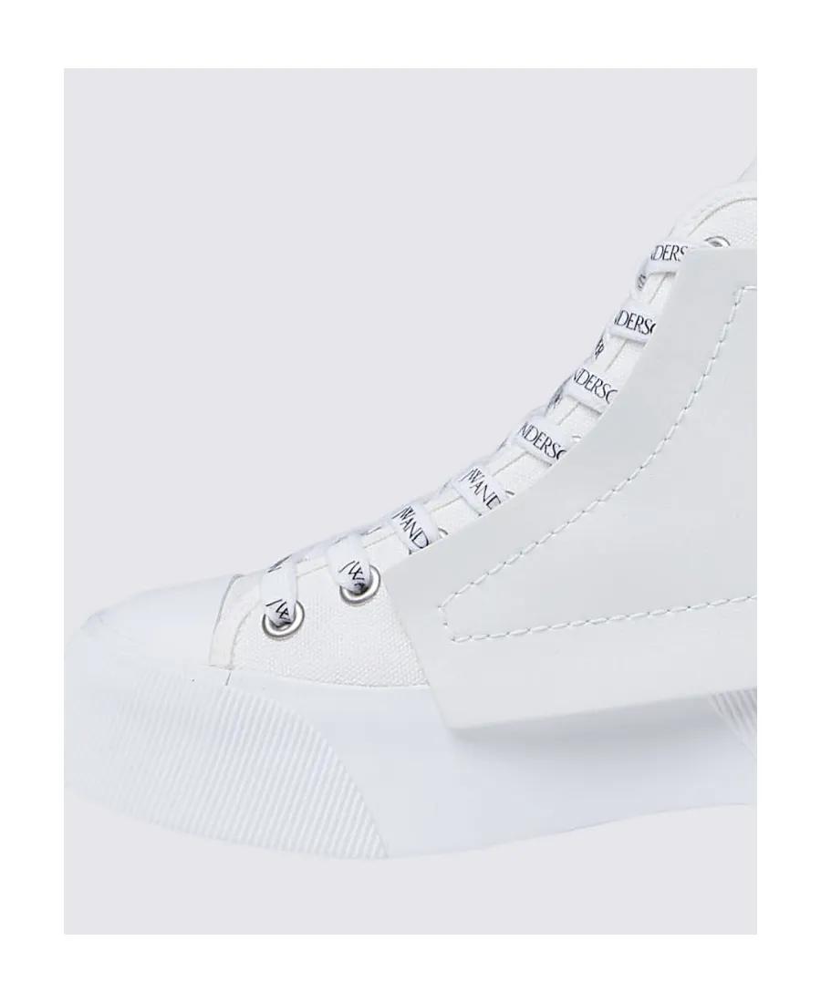 Leather And Canvas High-Top Sneakers