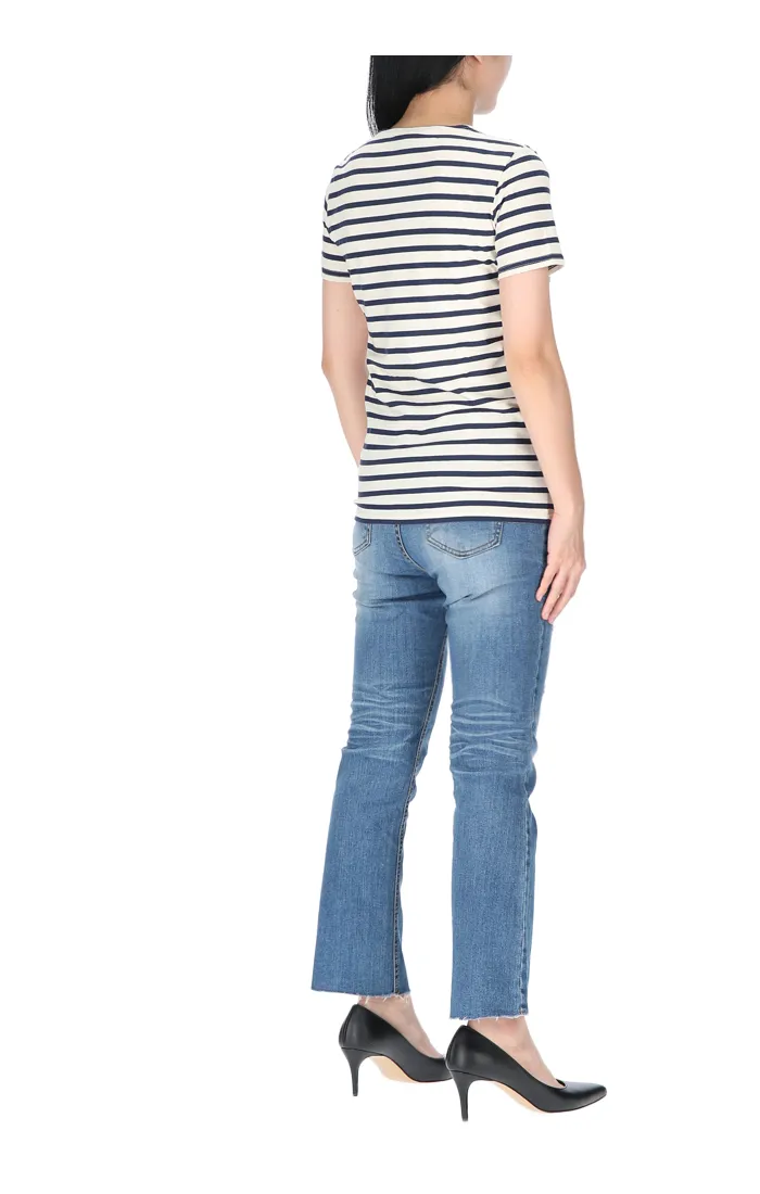 Stripe Detail Short-Sleeved T-Shirt