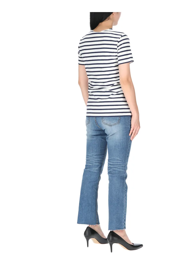 Stripe Detail Short-Sleeved T-Shirt