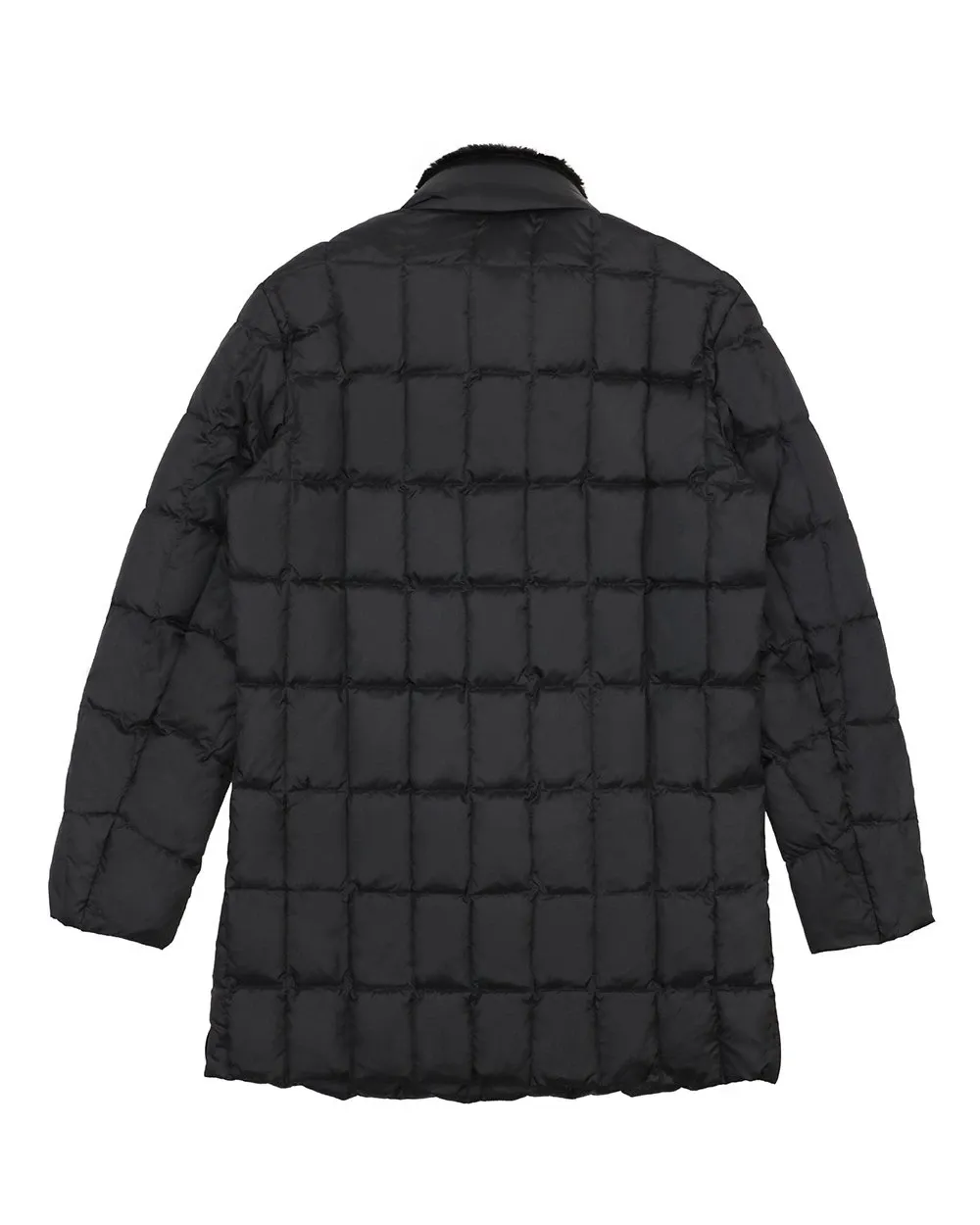 Medium And Long Style Plaid Down Jacket