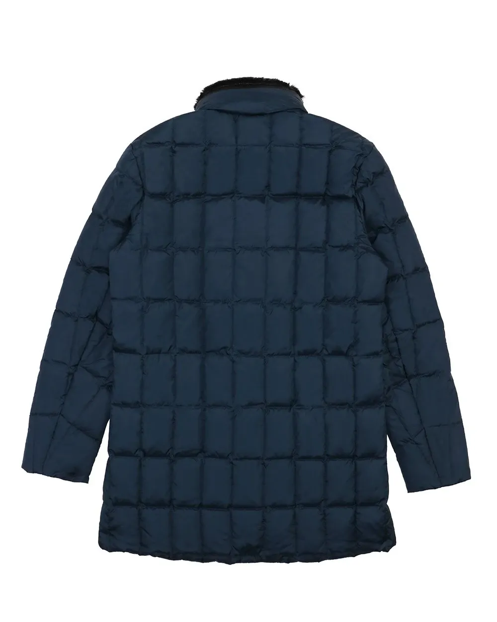 Medium And Long Style Plaid Down Jacket