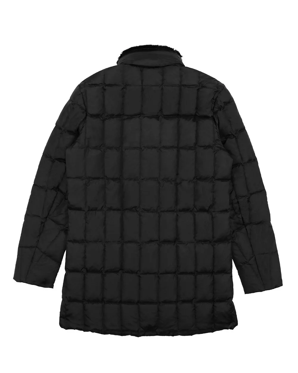 Medium And Long Style Plaid Down Jacket