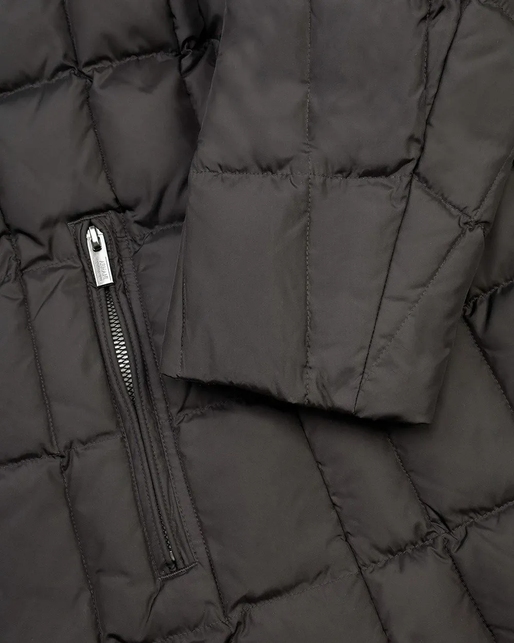 Medium And Long Style Plaid Down Jacket