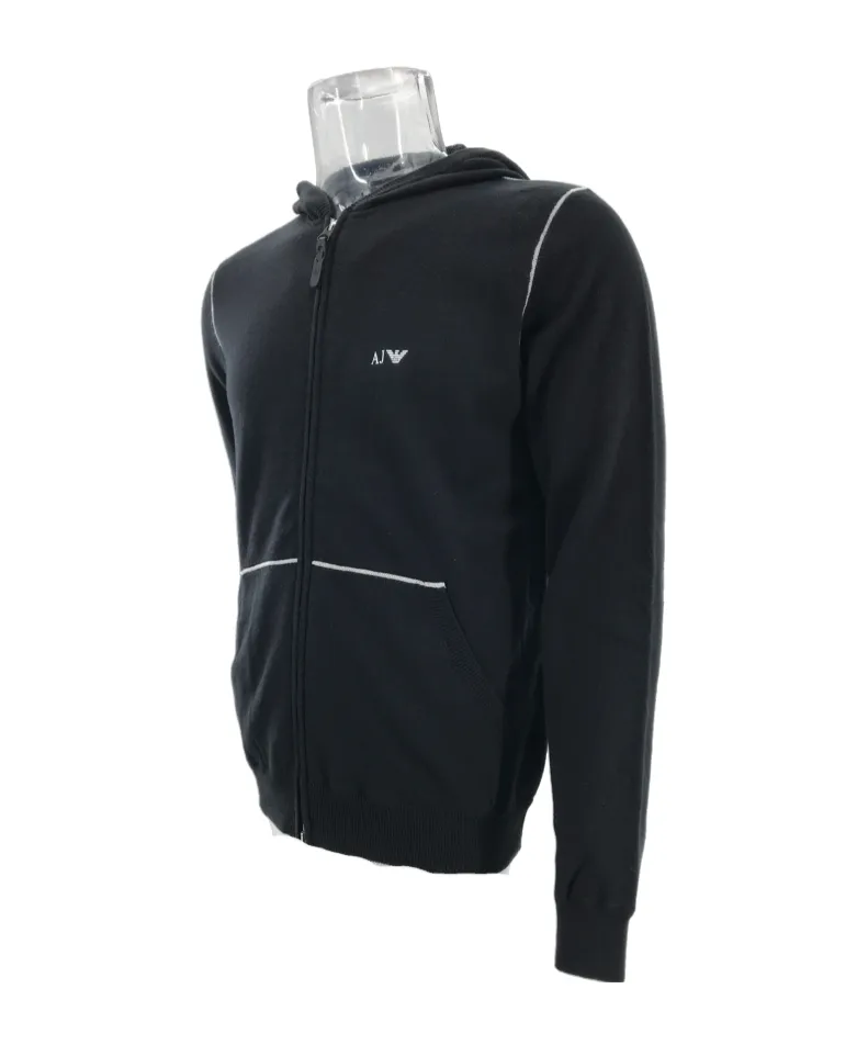 Hooded Long-Sleeved Knitted Jacket