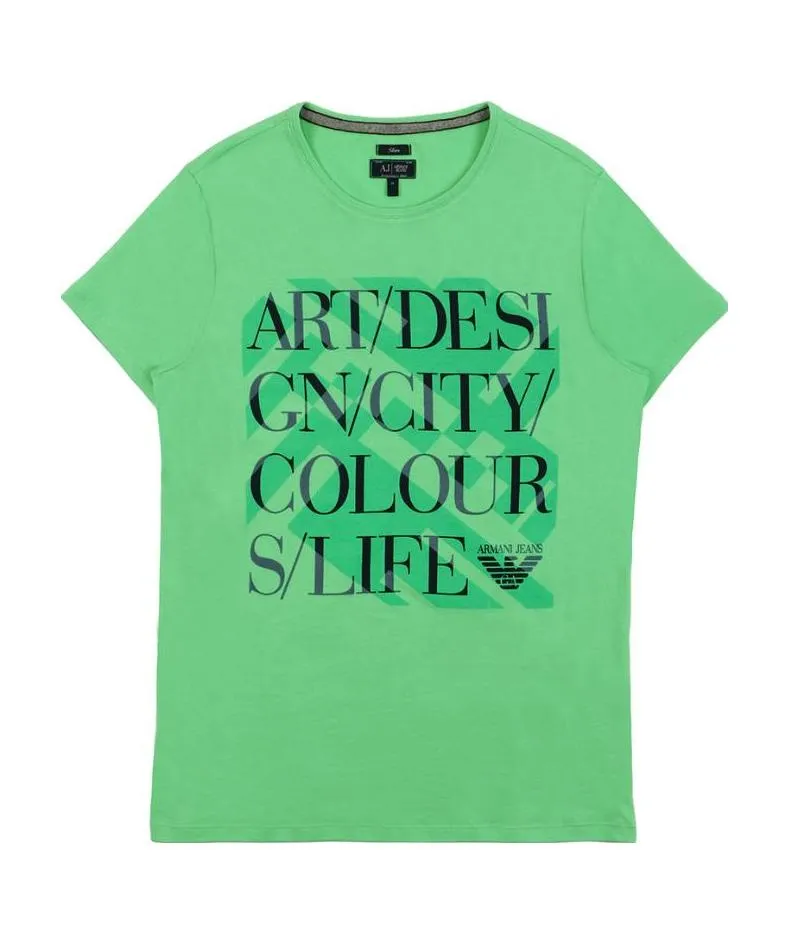 Round Collar Printed T-Shirt
