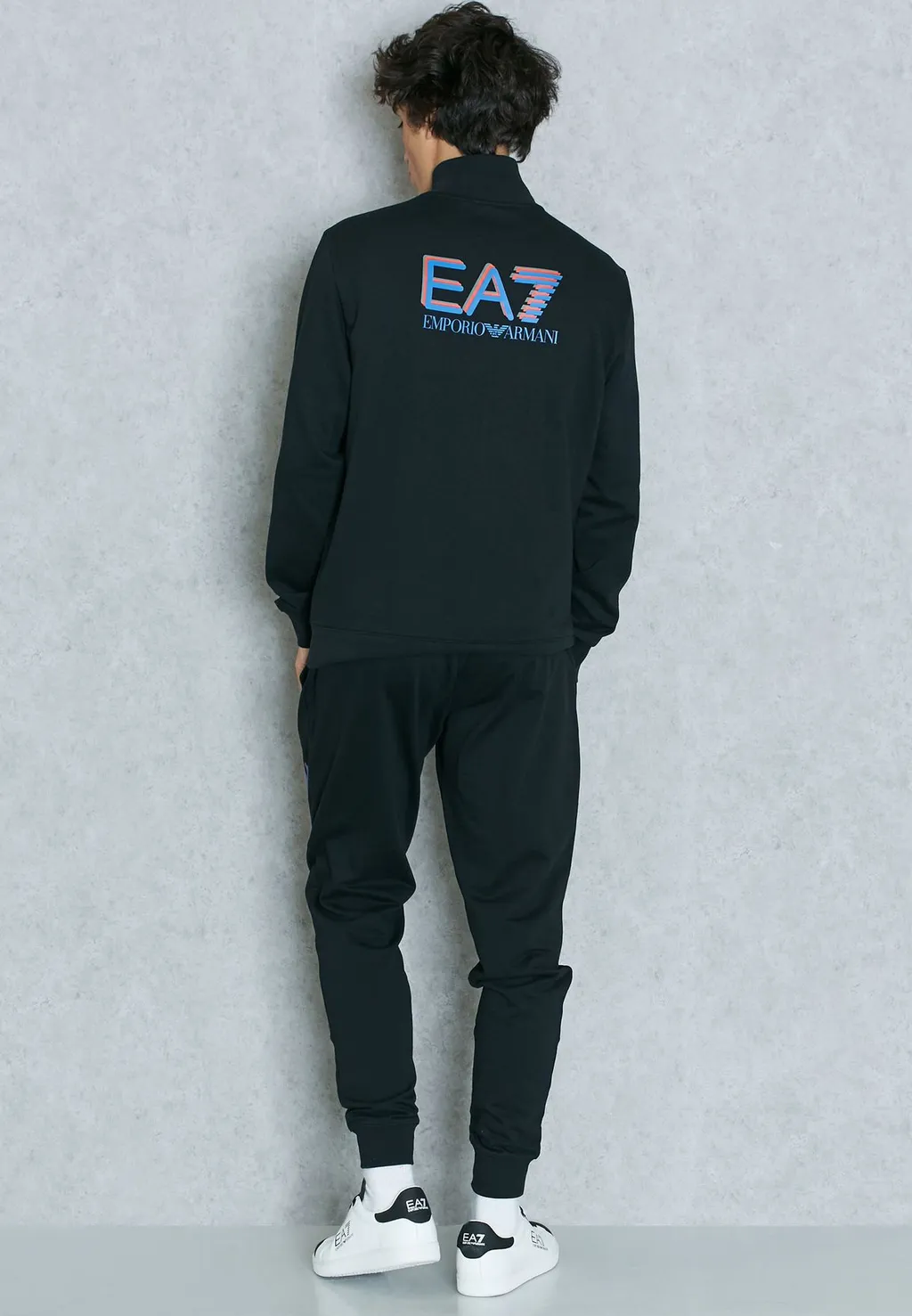 Black Logo Printed Sports Suit