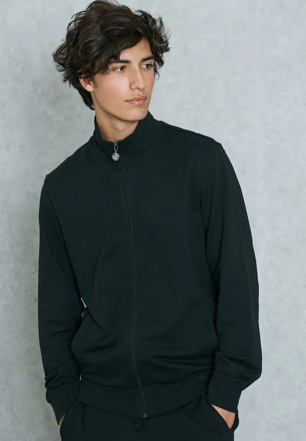 Black Logo Printed Sports Suit